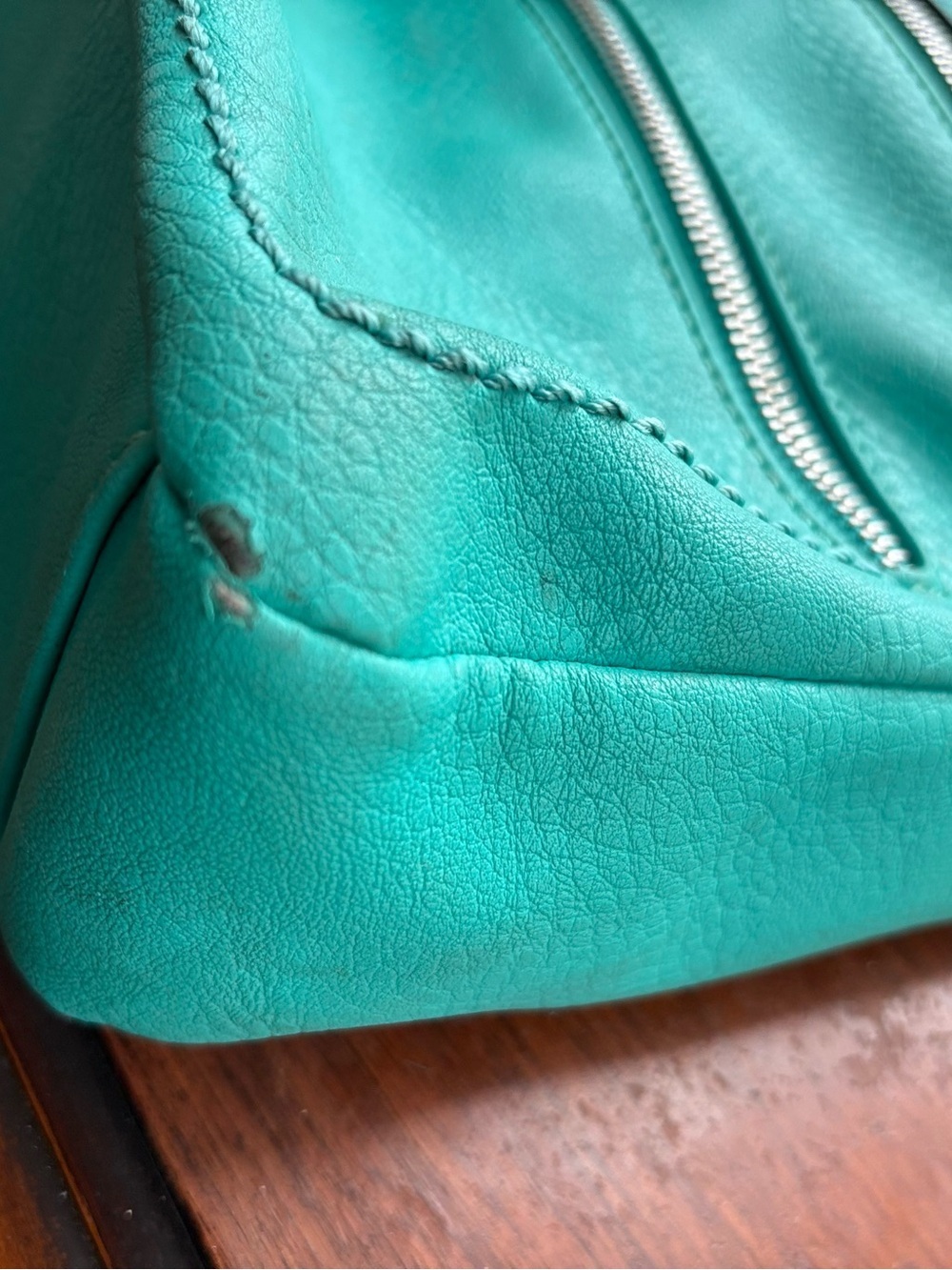Gussaci Turquoise Crossbody Bag purse Zip Pockets Adjustable strap - Picture 10 of 13